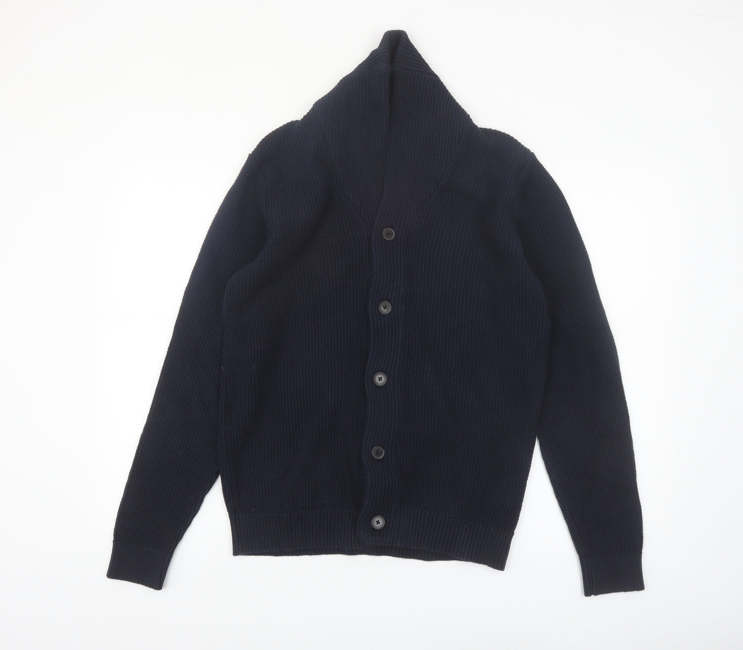 Jack & Jones Men's Blue Cotton Chunky Knit Cardigan M