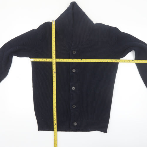 Jack & Jones Men's Blue Cotton Chunky Knit Cardigan M