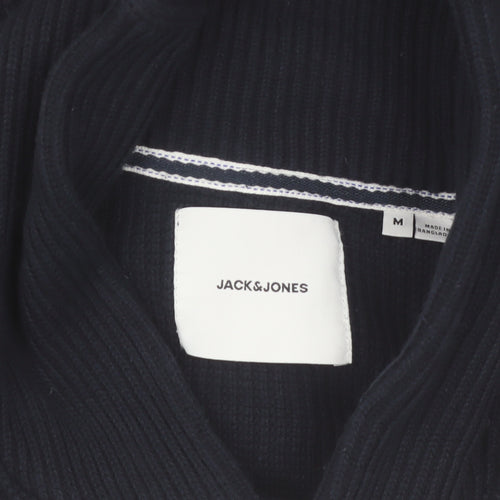 Jack & Jones Men's Blue Cotton Chunky Knit Cardigan M