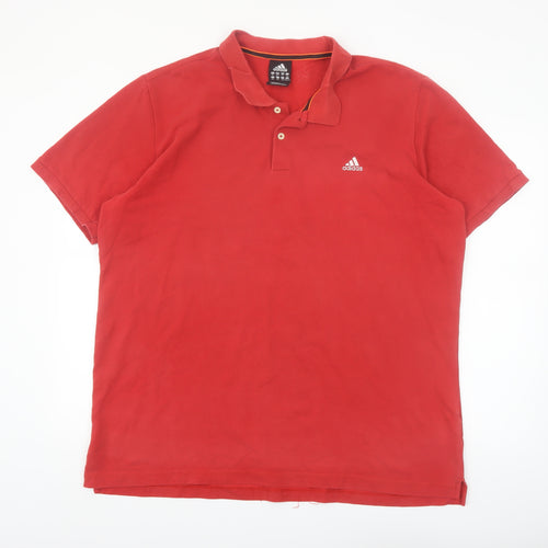 Adidas Men's Red 2XL Performance Essentials Polo Shirt