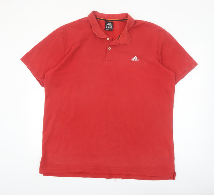 Adidas Men's Red 2XL Performance Essentials Polo Shirt