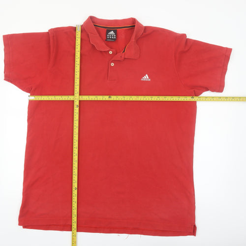 Adidas Men's Red 2XL Performance Essentials Polo Shirt