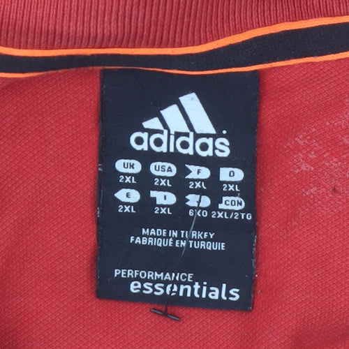 Adidas Men's Red 2XL Performance Essentials Polo Shirt
