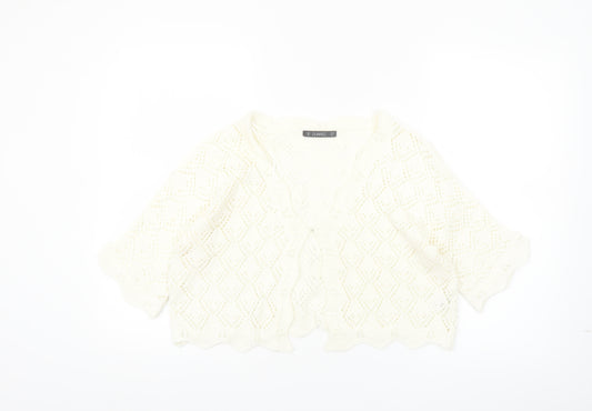 Dunnes Women’s Ivory Open Knit 3/4 Sleeve Cardigan M