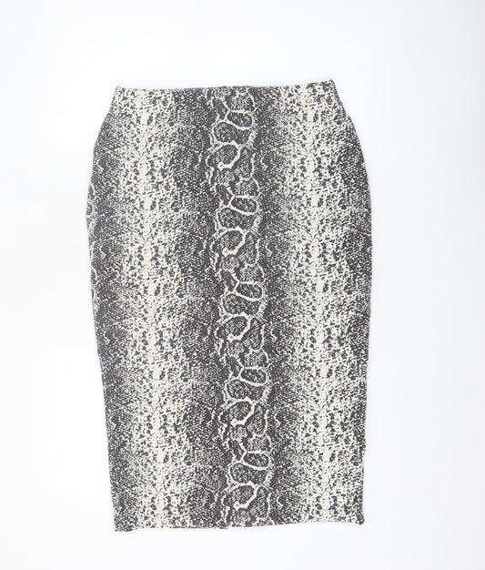 Marks and Spencer Womens Black Animal Print Pencil Skirt Size 12