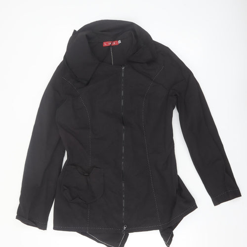 L33 Women's Black Mid-Length Zip Jacket Size L