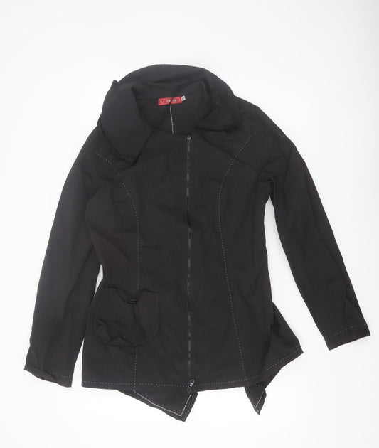 L33 Women's Black Mid-Length Zip Jacket Size L