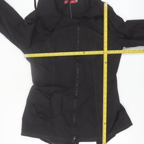 L33 Women's Black Mid-Length Zip Jacket Size L