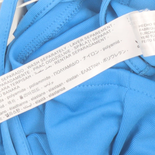 Bershka Women’s Blue Flared Stretch Jersey Trousers Size M