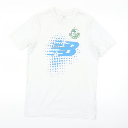 New Balance Men's White Short Sleeve Athletic T-Shirt Size S