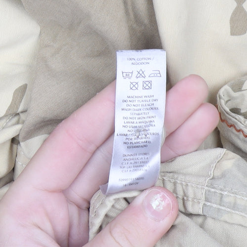 Centered Mens Beige Camouflage Cargo Shorts Size 36 Cotton