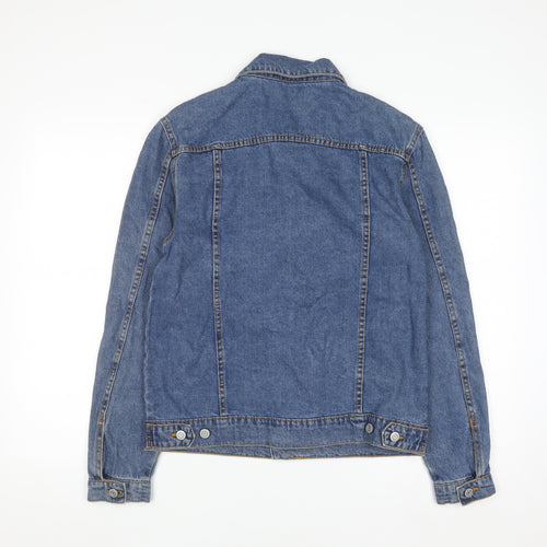 Primark Women Blue XS Denim Basic Jacket Button Front Cotton