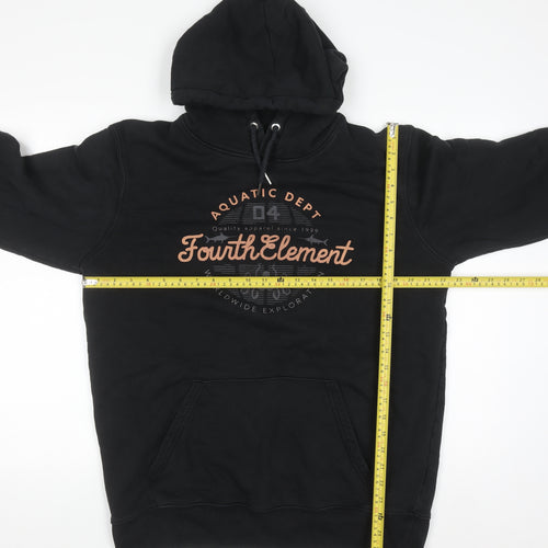 Fourth Element Women's Black Pullover Hoodie UK 16 Organic Cotton Blend
