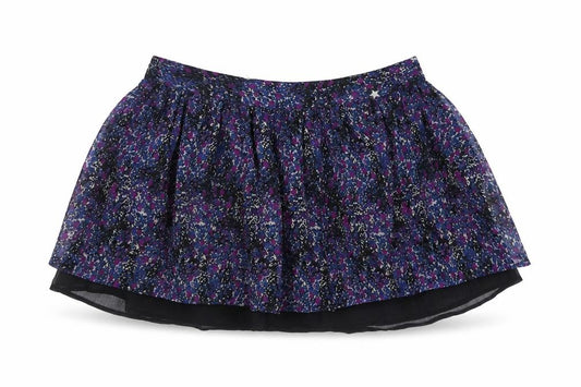 Front view of Miss Real women’s multicoloured floral skater skirt, size UK 12