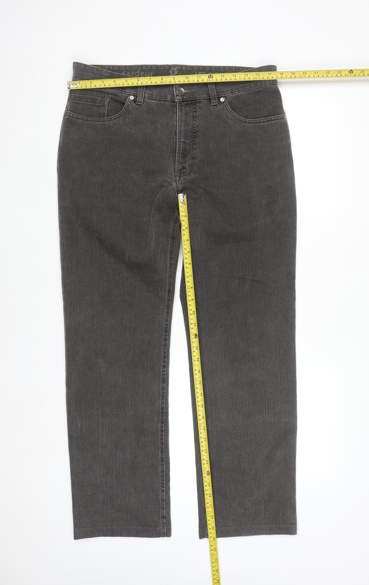 Gardeur Men's Grey Straight Fit Jeans 36W 32L Regular Denim