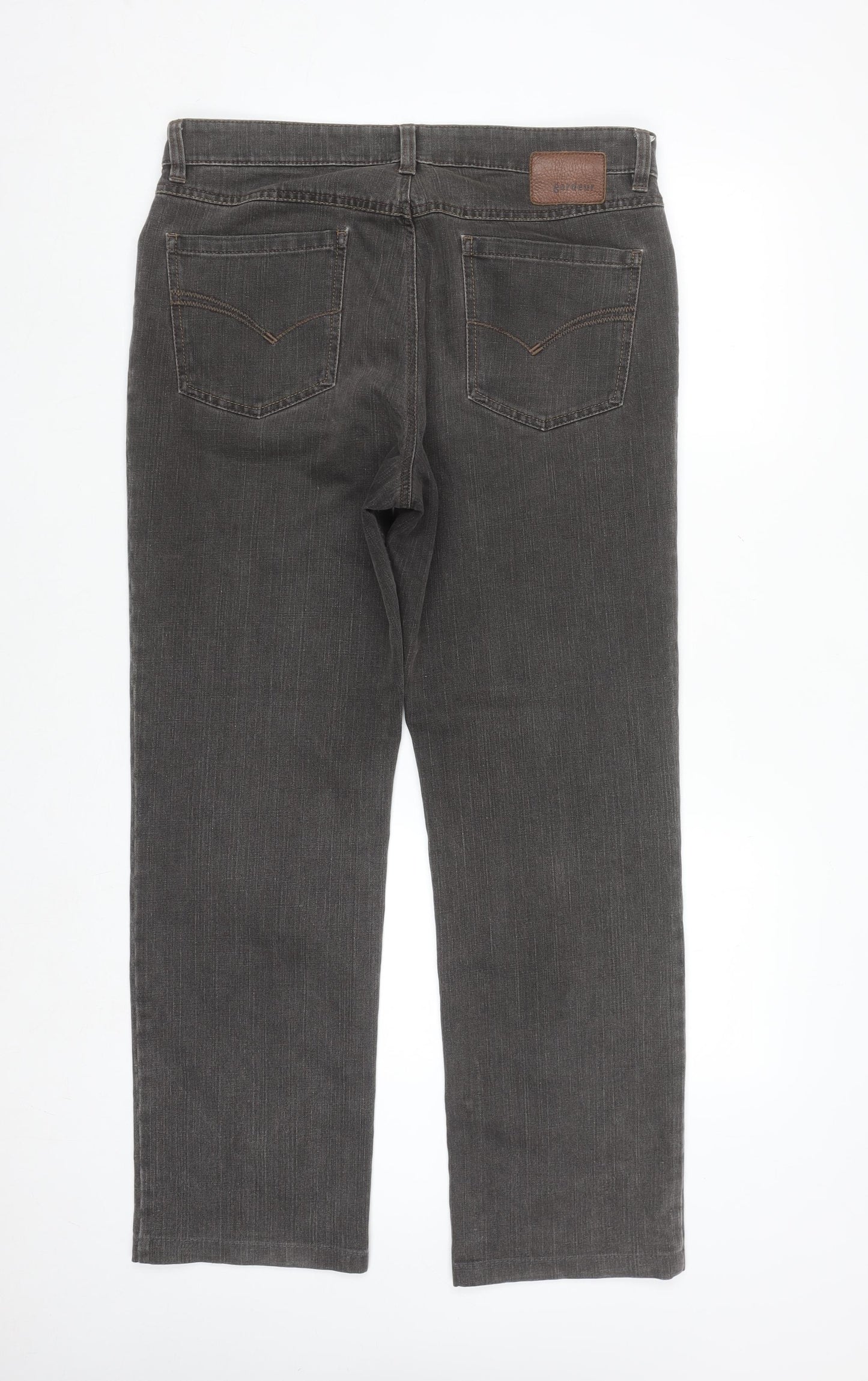 Gardeur Men's Grey Straight Fit Jeans 36W 32L Regular Denim