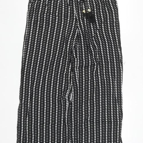 Atmosphere Womens Black Geometric Wide-Leg Trousers Size 12