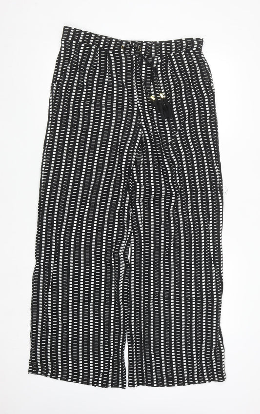 Atmosphere Womens Black Geometric Wide-Leg Trousers Size 12