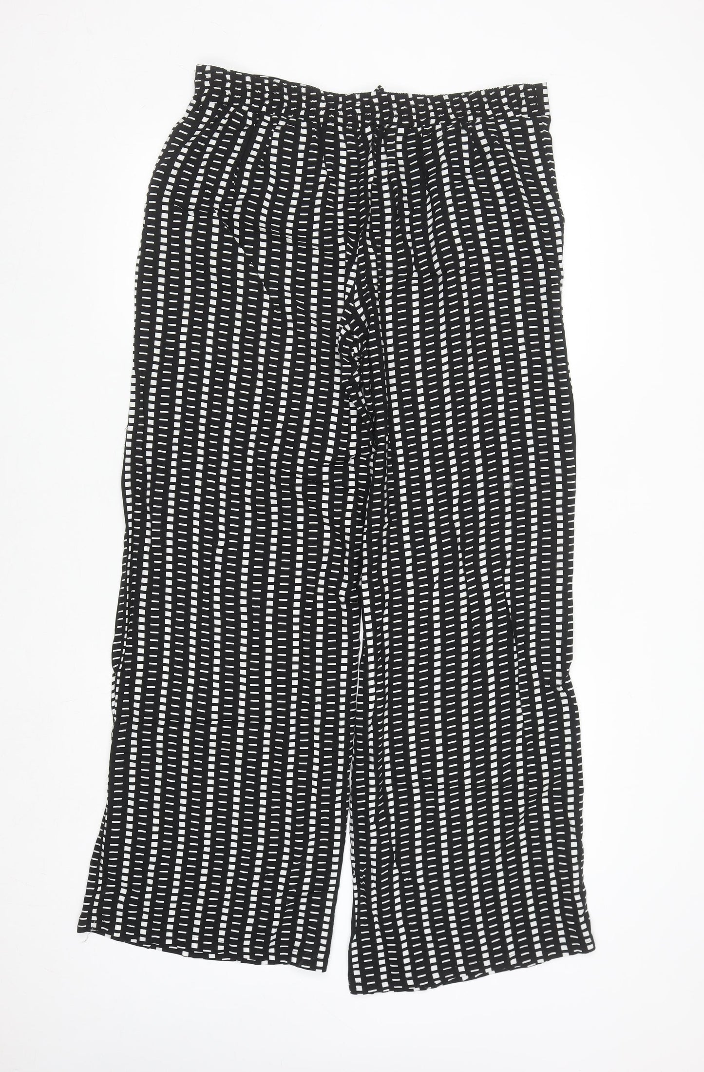 Atmosphere Womens Black Geometric Wide-Leg Trousers Size 12