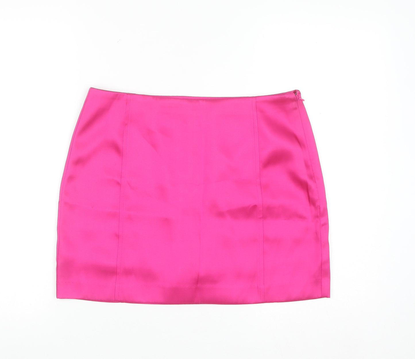 H&M Women’s Pink Satin Pencil Mini Skirt Size 12