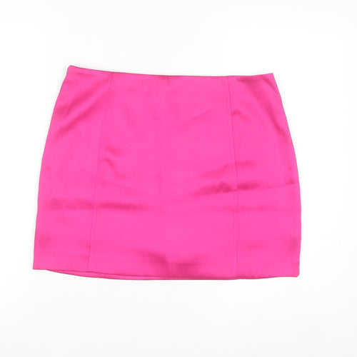 H&M Women’s Pink Satin Pencil Mini Skirt Size 12