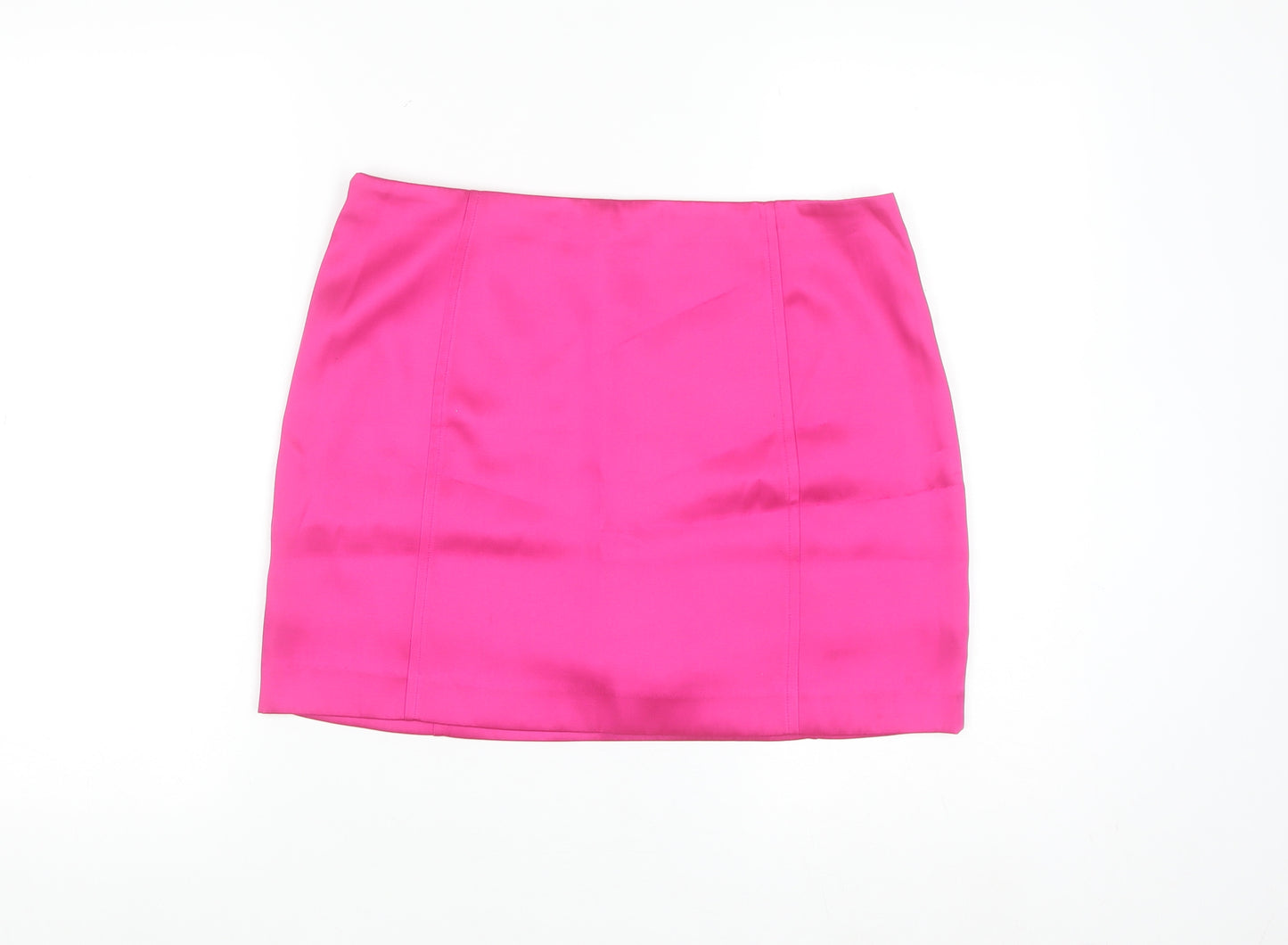 H&M Women’s Pink Satin Pencil Mini Skirt Size 12