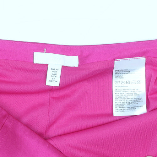 H&M Women’s Pink Satin Pencil Mini Skirt Size 12