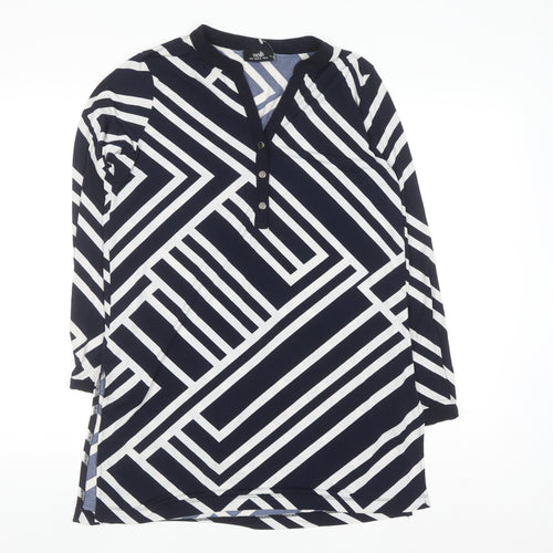 Wallis Women's Blue Geometric Tunic Blouse Size M