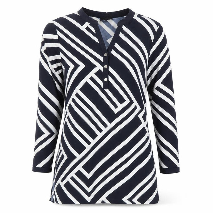 Wallis Women's Blue Geometric Tunic Blouse Size M