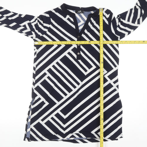 Wallis Women's Blue Geometric Tunic Blouse Size M