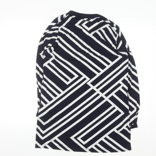 Wallis Women's Blue Geometric Tunic Blouse Size M