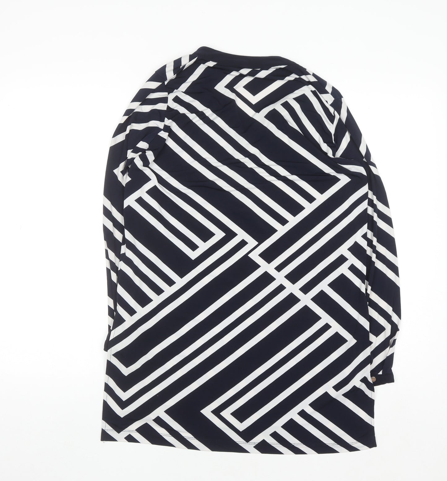 Wallis Women's Blue Geometric Tunic Blouse Size M