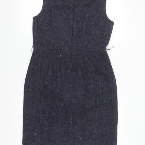 Derhy Women Blue Beaded Lace Sheath Dress Size L