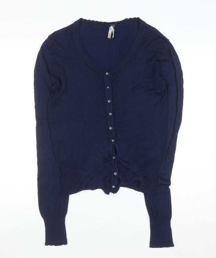 Atmosphere Women's Blue V-Neck Button Cardigan Size 12
