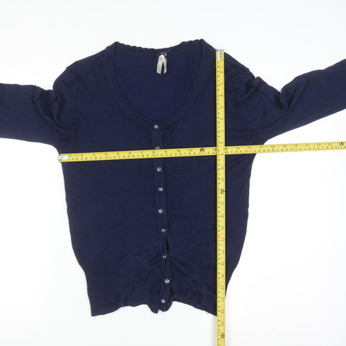 Atmosphere Women's Blue V-Neck Button Cardigan Size 12