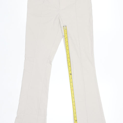H&M Divided Women's Beige Flared Stretch Trousers Size 10