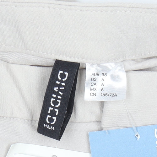 H&M Divided Women's Beige Flared Stretch Trousers Size 10