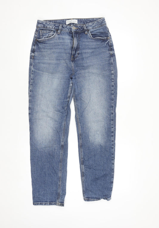 Primark Women Blue Mom Jeans Size 10 Regular Fit High Rise Denim