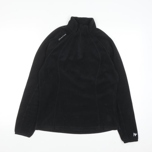 Quechua Men’s Black Fleece Half Zip Pullover Sweatshirt Size M
