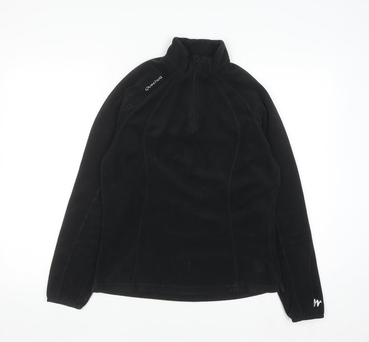 Quechua Men’s Black Fleece Half Zip Pullover Sweatshirt Size M