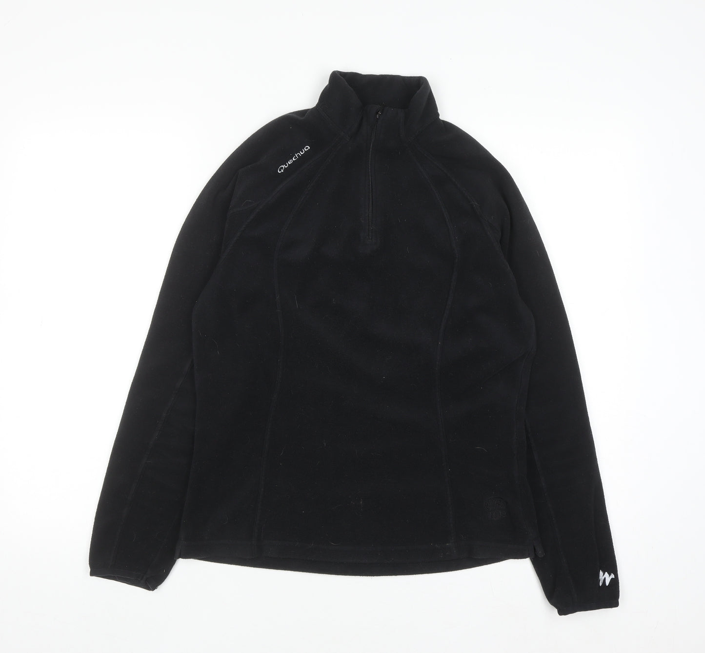 Quechua Men’s Black Fleece Half Zip Pullover Sweatshirt Size M