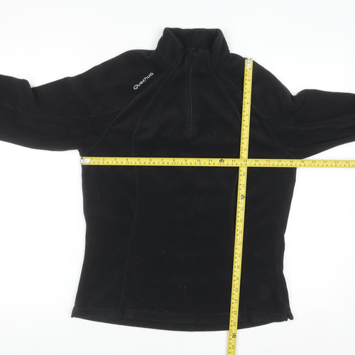 Quechua Men’s Black Fleece Half Zip Pullover Sweatshirt Size M