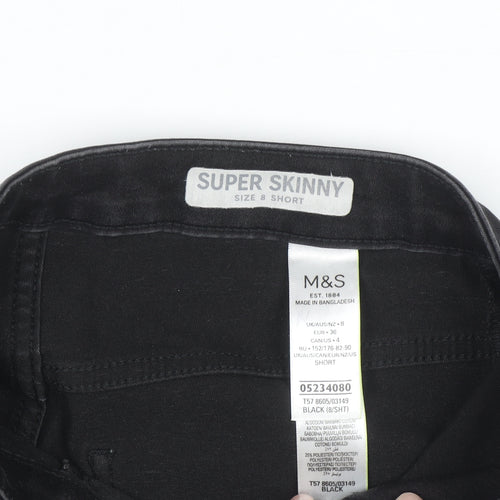 Marks and Spencer Women’s Black Size 8 Short Super Skinny Jeans