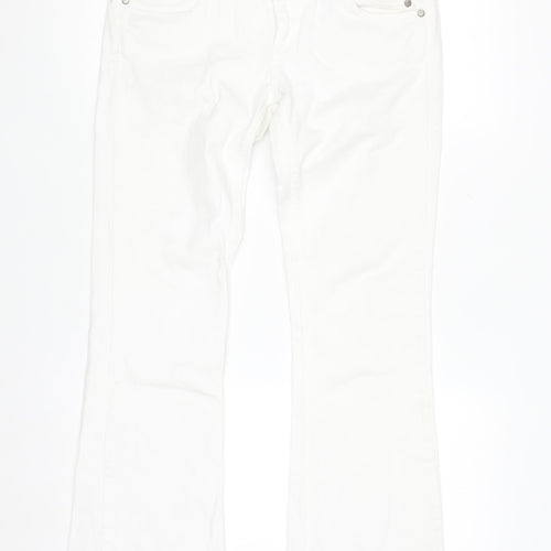 Topshop Moto White Bootcut Jeans Women W30 L36 Cotton Blend