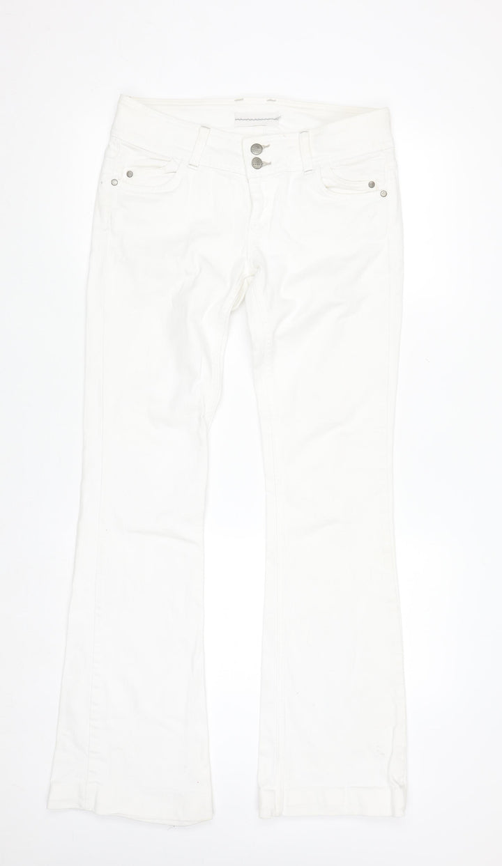 Topshop Moto White Bootcut Jeans Women W30 L36 Cotton Blend