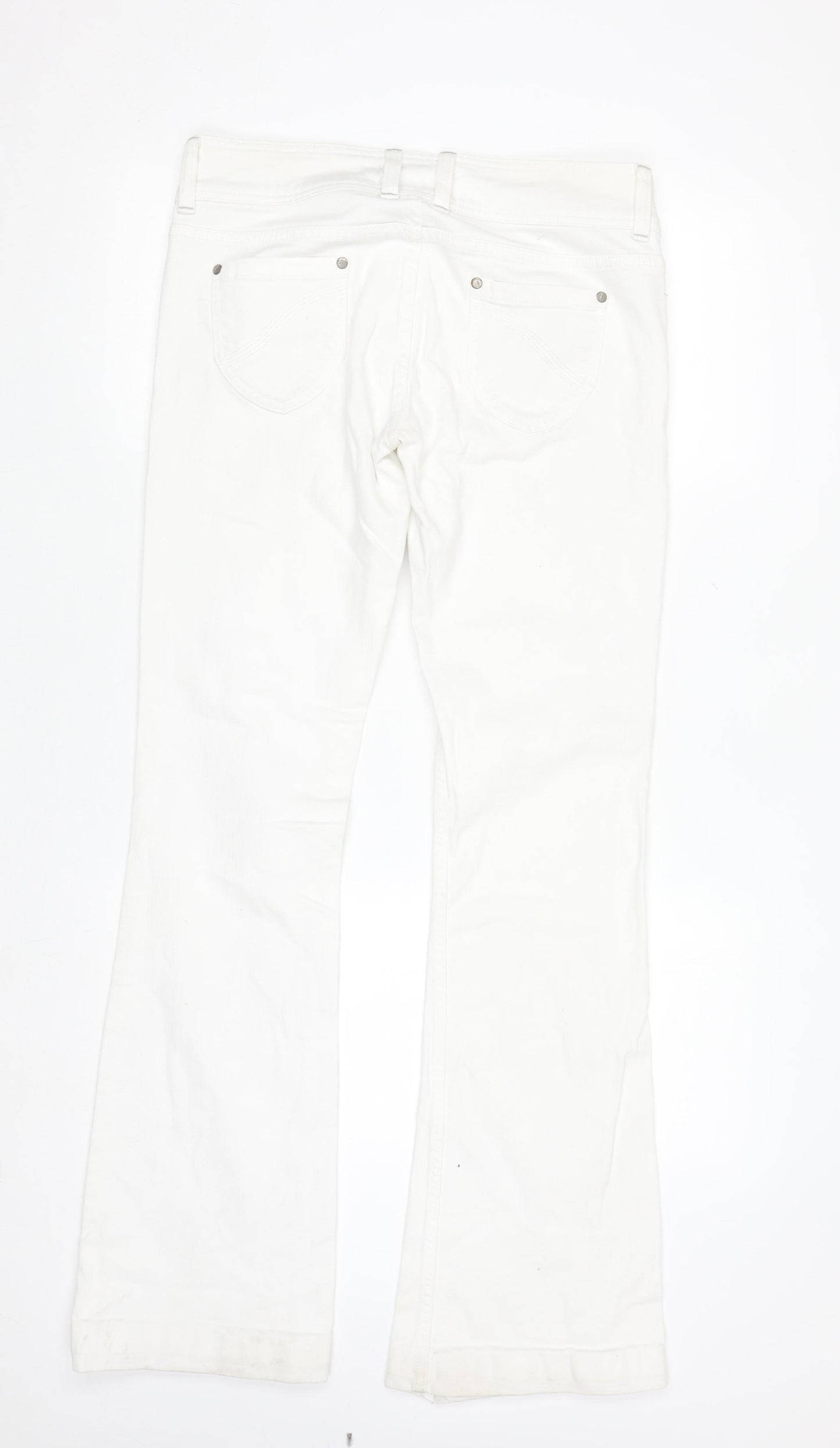 Topshop Moto White Bootcut Jeans Women W30 L36 Cotton Blend