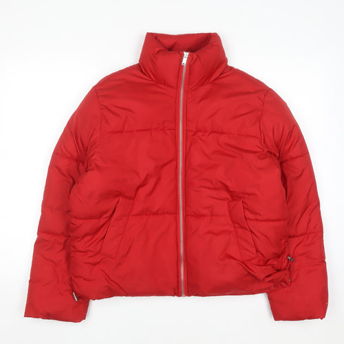 New Look Women's Red Short Puffer Jacket Size M Winter Casual