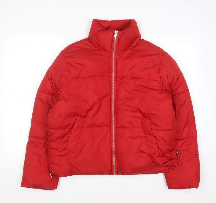 New Look Women's Red Short Puffer Jacket Size M Winter Casual