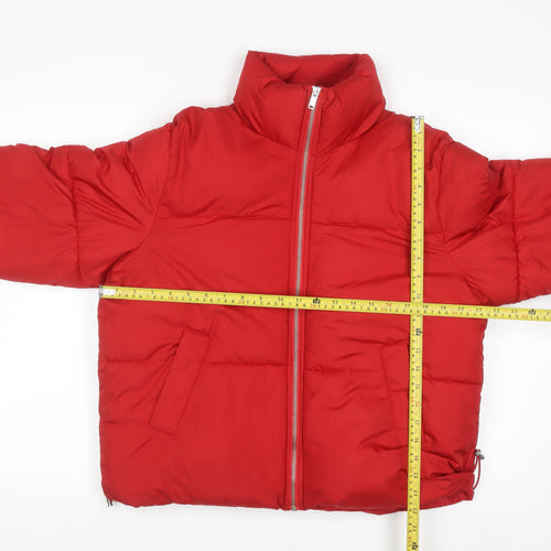 New Look Women's Red Short Puffer Jacket Size M Winter Casual