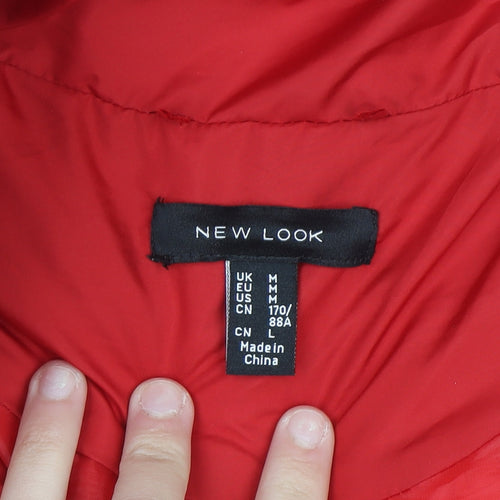 New Look Women's Red Short Puffer Jacket Size M Winter Casual